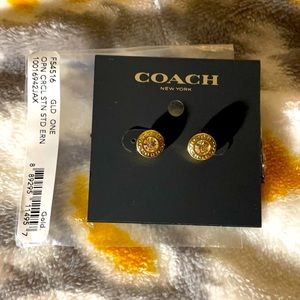 Coach Gold Open Circle Stud Earrings
